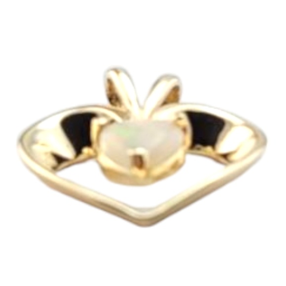 10 Karat Yellow Gold Opal Open Heart Pendant #21134 - Picture 2 of 10